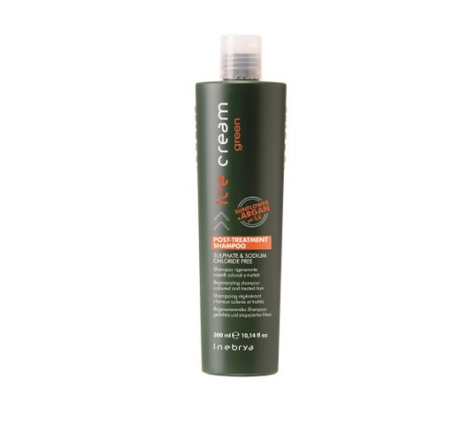 Inebrya Ice Cream Green Post-Treatment – szampon do włosów osłabionych i zniszczonych zabiegami pH 5.0 (300 ml)