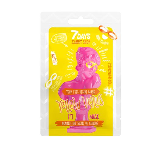 7Days Candy Shop Yellow Venus maska do skóry wokół oczu usuwająca oznaki zmęczenia (10 g)