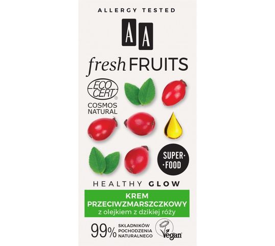 AA Fresh Fruits krem przeciwzmarszczkowy z olejkiem z dzikiej róży (50 ml)