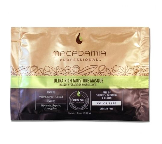Macadamia Professional – Ultra Rich Moisture Masque nawilżająca maska do włosów grubych (30 ml)