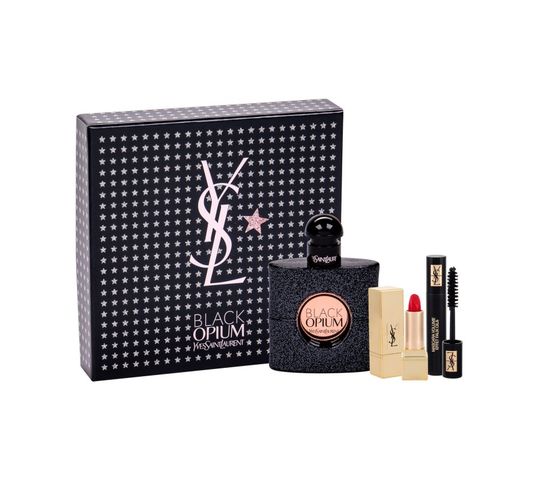 Yves Saint Laurent – Black Opium Pour Femme zestaw woda perfumowana spray 50ml + Volume Effect Faux Cils Mascara 1 High Density Black 2ml + Rouge Pur Couture 1 1.4ml (1 szt.)