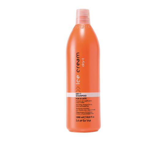 Inebrya Ice Cream Dry-T Shampoo – szampon nawilżający do włosów suchych i zniszczonych z proteinami jedwabiu (1000 ml)