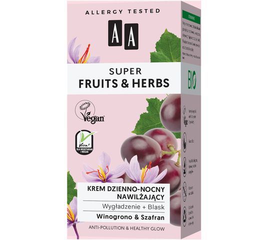 AA – Fruits & Herbs nawilżający krem do twarzy (1 szt.)