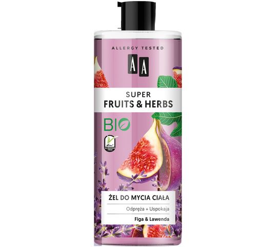 AA Super Fruits & Herbs żel do mycia ciała Figa i Lawenda (500 ml)
