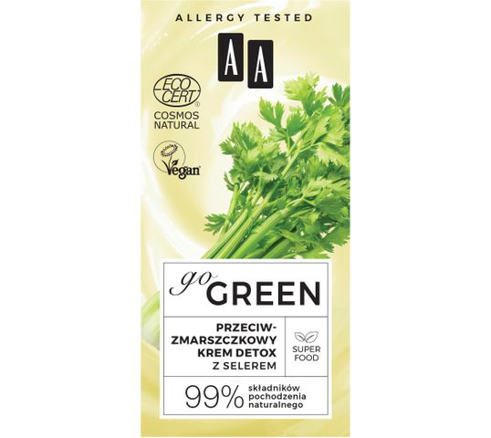 AA – Go Green przeciwzmarszczkowy krem detox  z selerem Natural (50 ml)