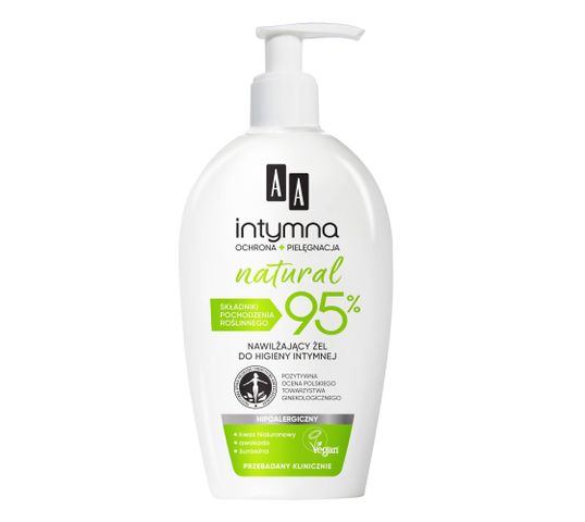 AA – Intymna Natural 95% Nawilżający Żel do higieny intymnej (300 ml)