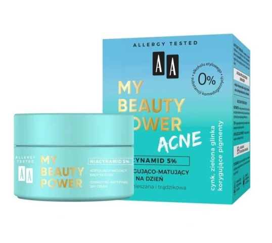 AA My Beauty Power Acne krem korygująco-matujący na dzień (50 ml)