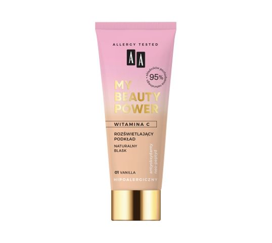 AA My Beauty Power Rozświetlający podkład 01 Vanilla (30 ml)