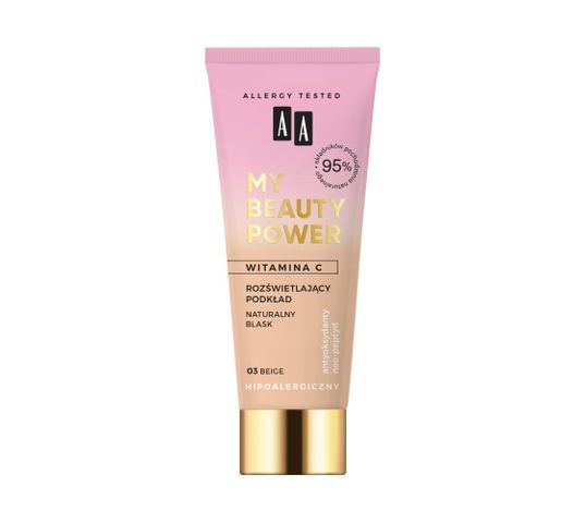 AA My Beauty Power Rozświetlający podkład 03 Beige (30 ml)