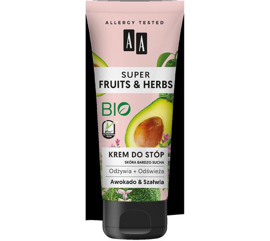 AA Super Fruits & Herbs – krem do stóp awokado&szałwia (75 ml)