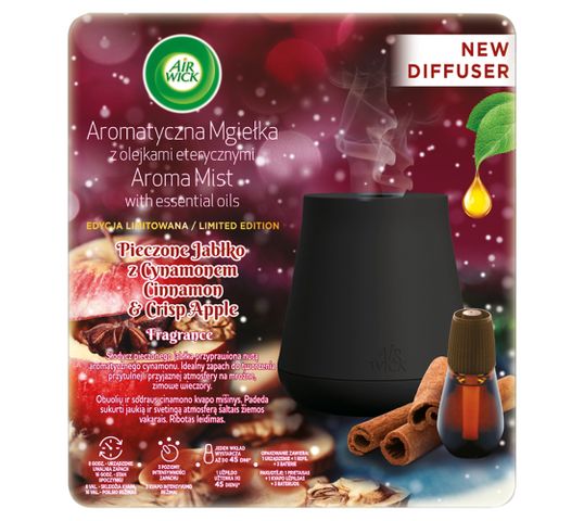 Air Wick Essential Mist Aroma automatyczny odświeżacz powietrza + wkład o zapachu pieczonego jabłka z cynamonem (20 ml)