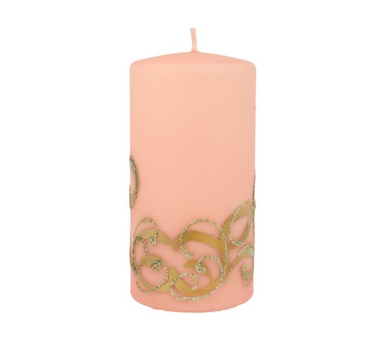 Artman – Boże Narodzenie Świeca ozdobna Bombka rose gold - walec średni (1 szt.)