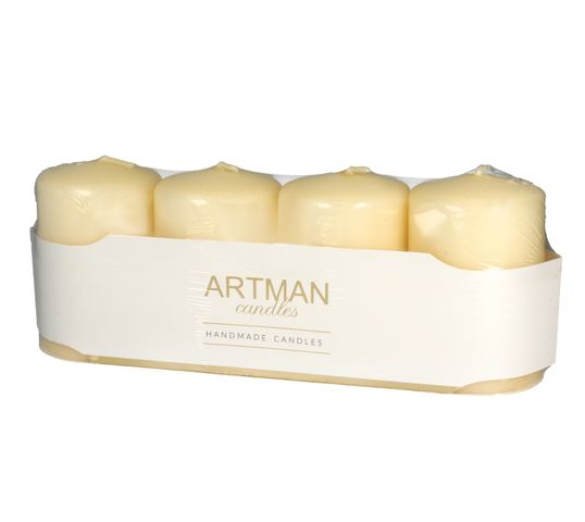 Artman świeca ozdobna 4-pack Mat złota walec mały (1op.- 4 szt.)
