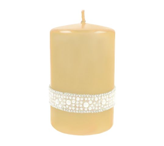 Artman – Świeca ozdobna Crystal Opal Pearl kremowa - walec mały (1 szt.)
