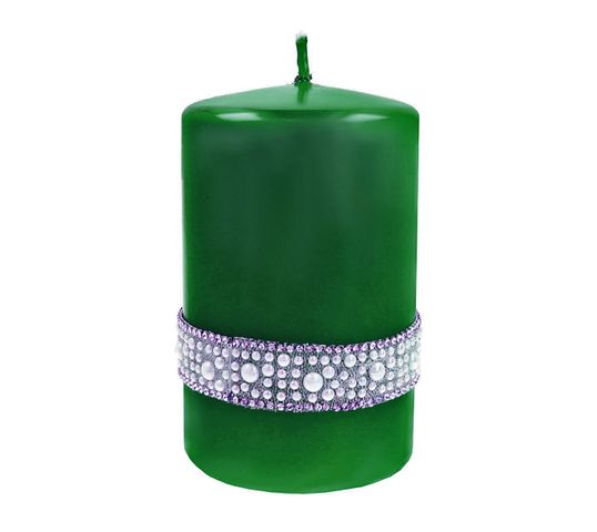Artman – Świeca ozdobna Crystal Opal Pearl zielona - walec mały (1 szt.)