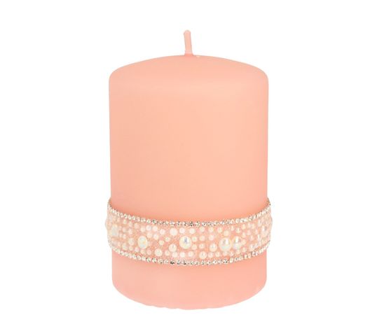 Artman – Świeca ozdobna Crystal Pearl rose gold - walec mały (1 szt.)