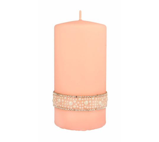 Artman – Świeca ozdobna Crystal Pearl rose gold - walec średni (1 szt.)