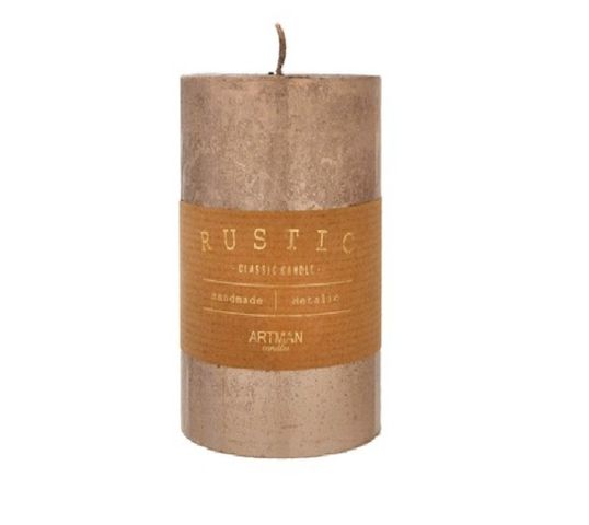 Artman – Rustic Metalic Świeca ozdobna rose gold- walec średni (1 szt.)