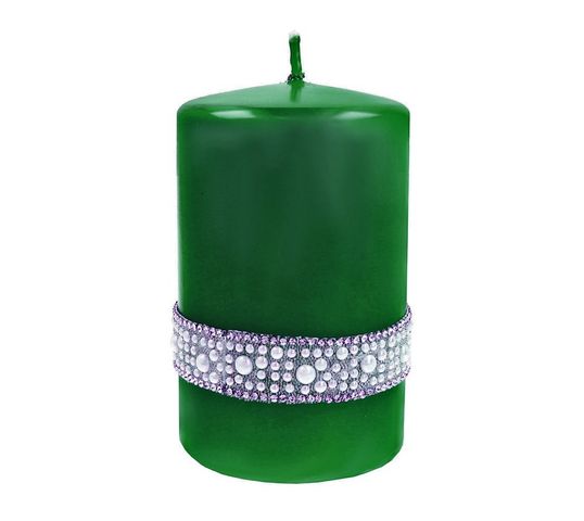 Artman – Świeca ozdobna Crystal Opal Pearl zielona - walec mały (1 szt.)
