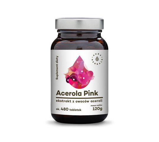 Aura Herbals Acerola Pink ekstrakt z owoców aceroli tabletki suplement diety 120g