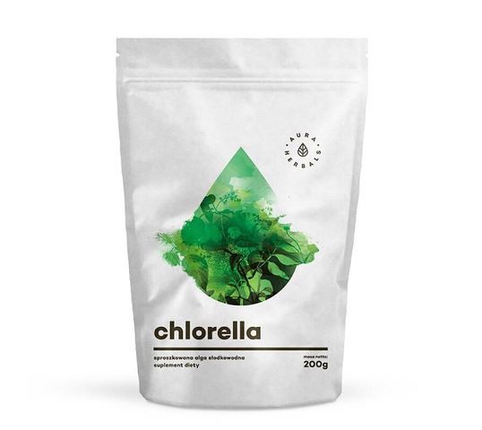 Aura Herbals Chlorella sproszkowana alga słodkowodna suplement diety 200g