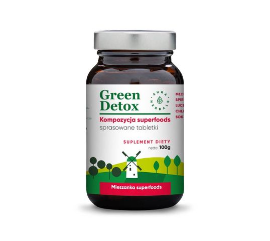 Aura Herbals Green Detox tabletki oczyszczające suplement diety 100g