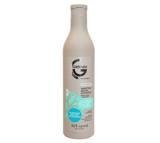 Greenini Kaolin & Aloe Shampoo intensywnie oczyszczający szampon do włosów Biała Glinka i Aloes (500 ml)
