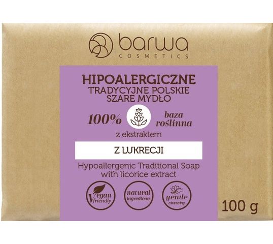 Barwa Hipoalergiczne mydło szare z ekstraktem z lukrecji (100 g)