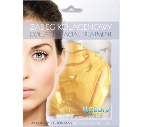 Beauty Face Collagen Facial Treatment przeciwzmarszczkowy zabieg kolagenowy z 24K złotem i kwasem hialuronowym