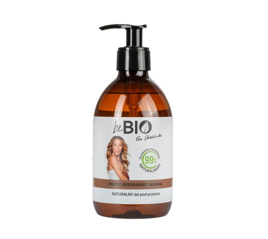 BeBio Naturalny żel pod prysznic Pieprz Afrykański i Migdał (400 ml)