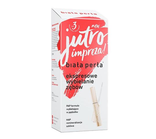 Biała Perła Jutro impreza! zestaw do wybielania zębów w domu pasta do zębów 30ml + żel wybielający 8ml