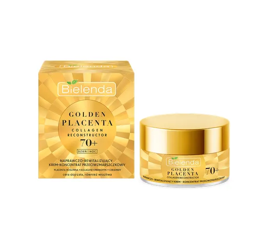 Bielenda Golden Placenta Collagen Reconstructor naprawczo - rewitalizujący krem - koncentrat przeciwzmarszczkowy 70+ dzień / noc (50 ml)