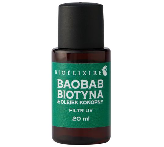 BIOELIXIRE Silikonowe serum do włosów Baobab + Biotyna & Olejek Konopny 20ml