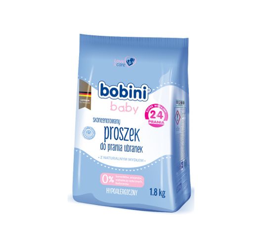 Bobini Baby skoncentrowany proszek do prania ubranek niemowlęcych i dziecięcych Hypoalergiczny 1.8kg