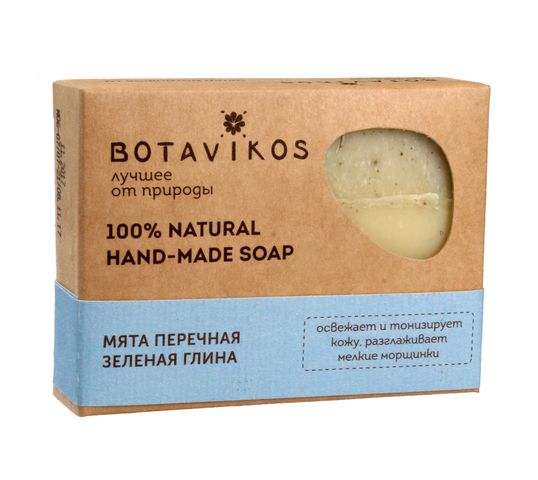 Botavikos mydło ręcznie robione 100% naturalne Mięta Pieprzowa i Zielona Glinka (100 g)