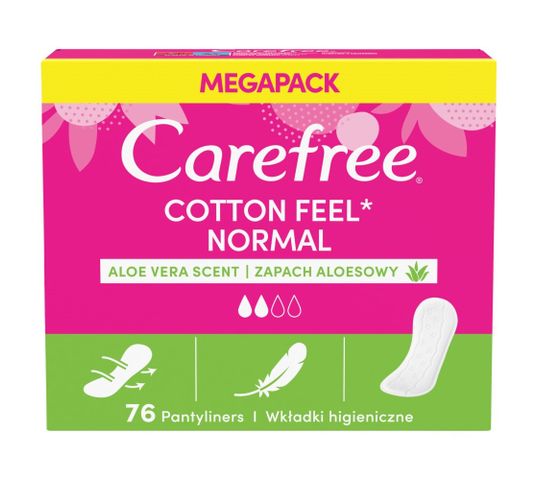 Carefree Cotton Feel Normal wkładki higieniczne Aloe 76 sztuk