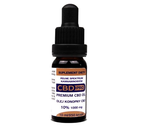 CBD Pro Olej konopny 10% 1000mg suplement diety w kroplach (10 ml)
