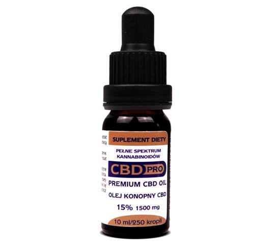 CBD Pro Olej konopny 15% 1500mg suplement diety w kroplach 10ml