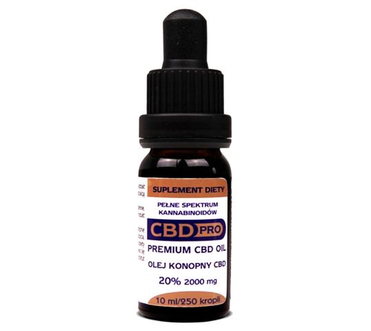 CBD Pro Olej konopny 20% 2000mg suplement diety w kroplach 10ml