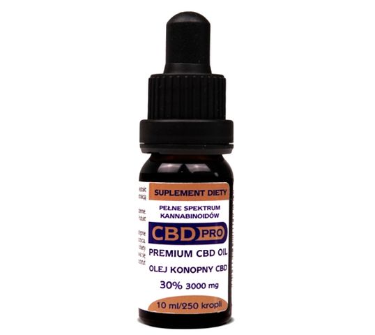 CBD Pro Olej konopny 30% 3000mg suplement diety w kroplach 10ml