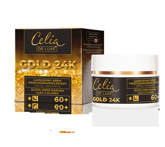 Celia De Luxe Gold 24k 60+  krem lifting i odżywienie (50 ml)