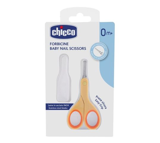 Chicco Baby Nail Scissors nożyczki z osłonką 0m+ Pomarańczowe