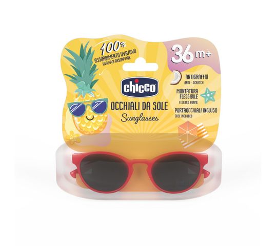 Chicco Okulary przeciwsłoneczne z filtrem UV dla dzieci 36m+ Czerwone