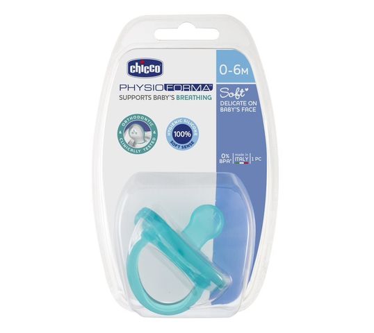 Chicco PhysioForma smoczek silikonowy uspokajający - Soft 0-6m jasnoniebieski