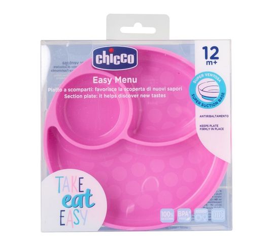 Chicco Talerz silikonowy 3-dzielny Girl