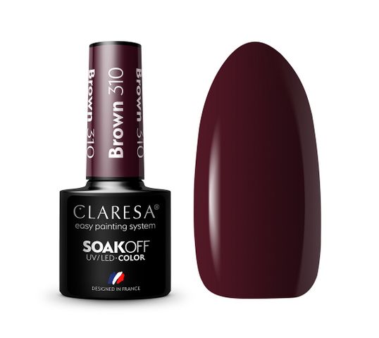 Claresa Soak Off UV/LED Brown lakier hybrydowy 310 (5 g)