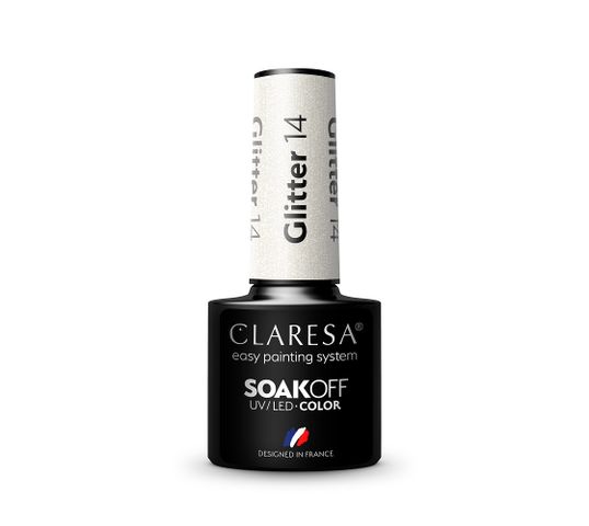 Claresa Soak Off UV/LED Glitter lakier hybrydowy 14 (5 g)