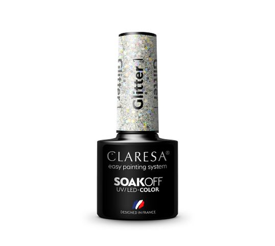 Claresa Soak Off UV/LED Glitter lakier hybrydowy 1 (5 g)