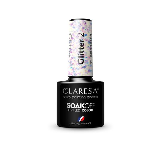 Claresa Soak Off UV/LED Glitter lakier hybrydowy 2 (5 g)