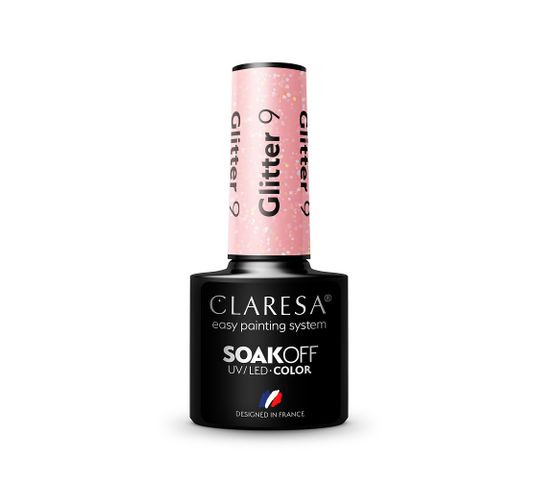 Claresa Soak Off UV/LED Glitter lakier hybrydowy 9 (5 g)